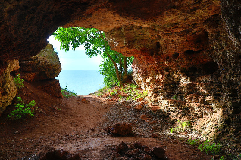 The entrance of the seafront ancient cave at Yailata area-archaeological and nature reserve